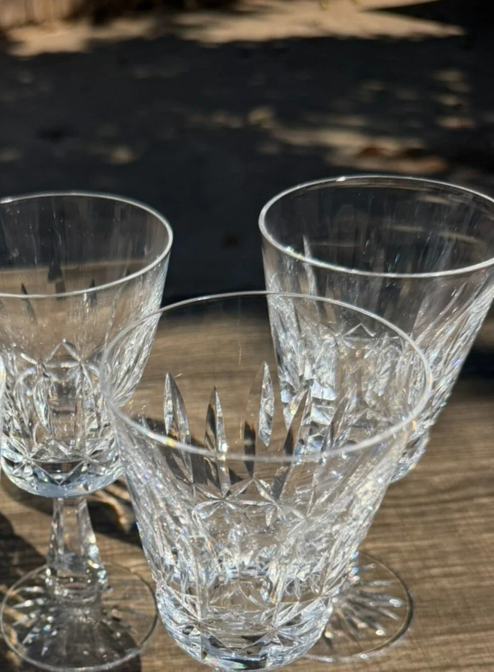 Waterford Rosslare Crystal Claret Wine Glasses 6” Set of 3 Signed Ireland
